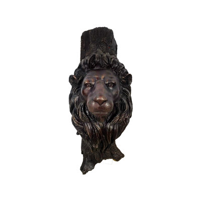 Bronze Lion Head Wall Sculpture