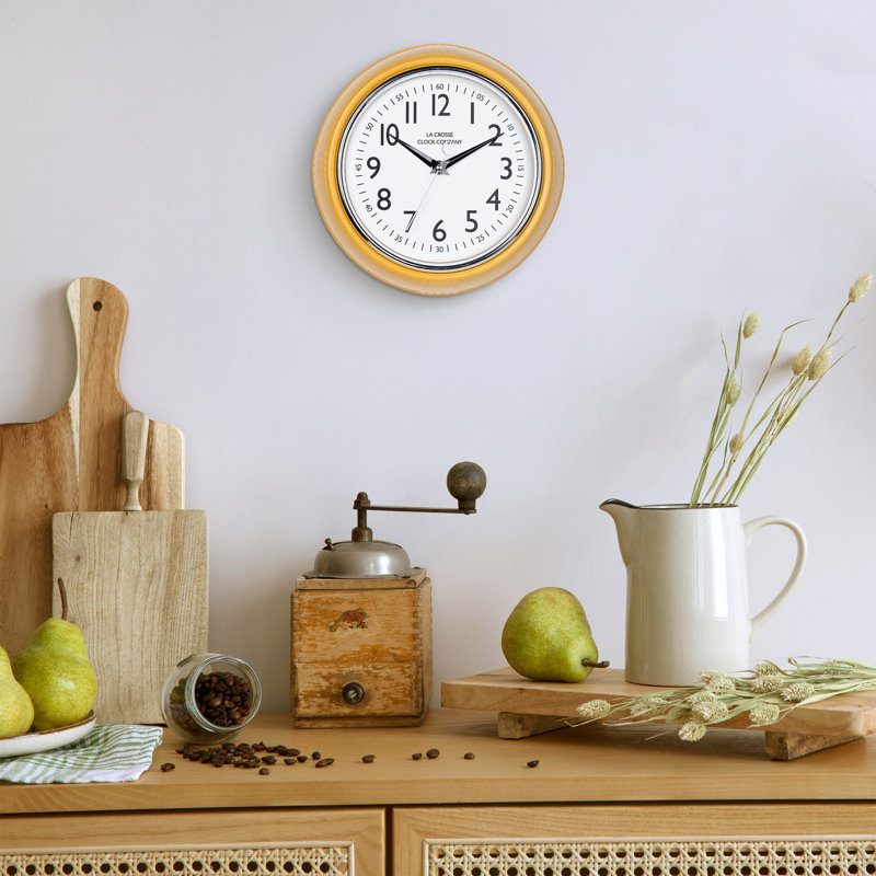 Horloge murale La Crosse, Jaune moutarde