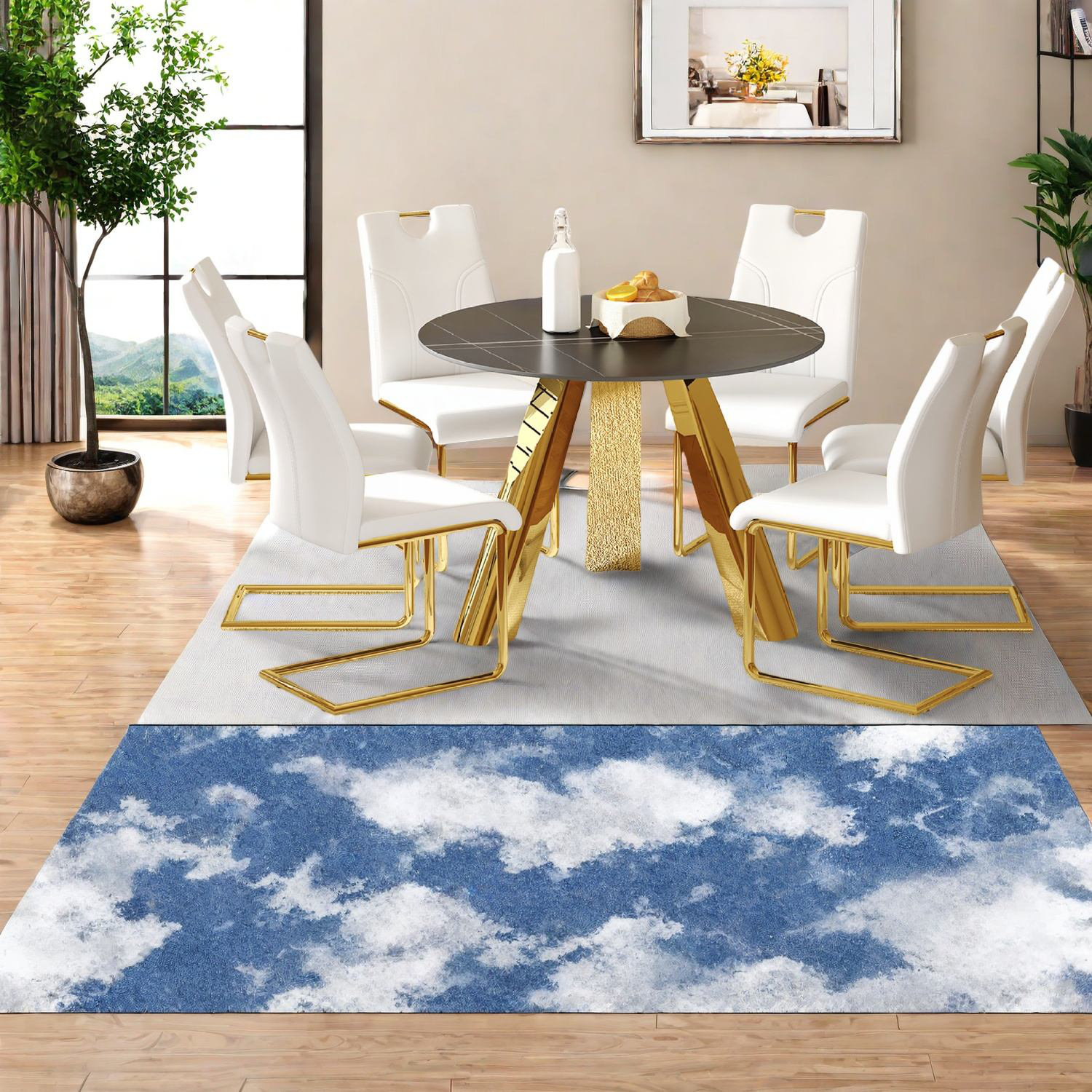 Wrought Studio™ Modern Round Dining Table Set With Sintered Stone Top ...