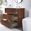 30 po X P 18 po P x 33 po Meuble-lavabo simple H en noyer avec 3 trous de robinet