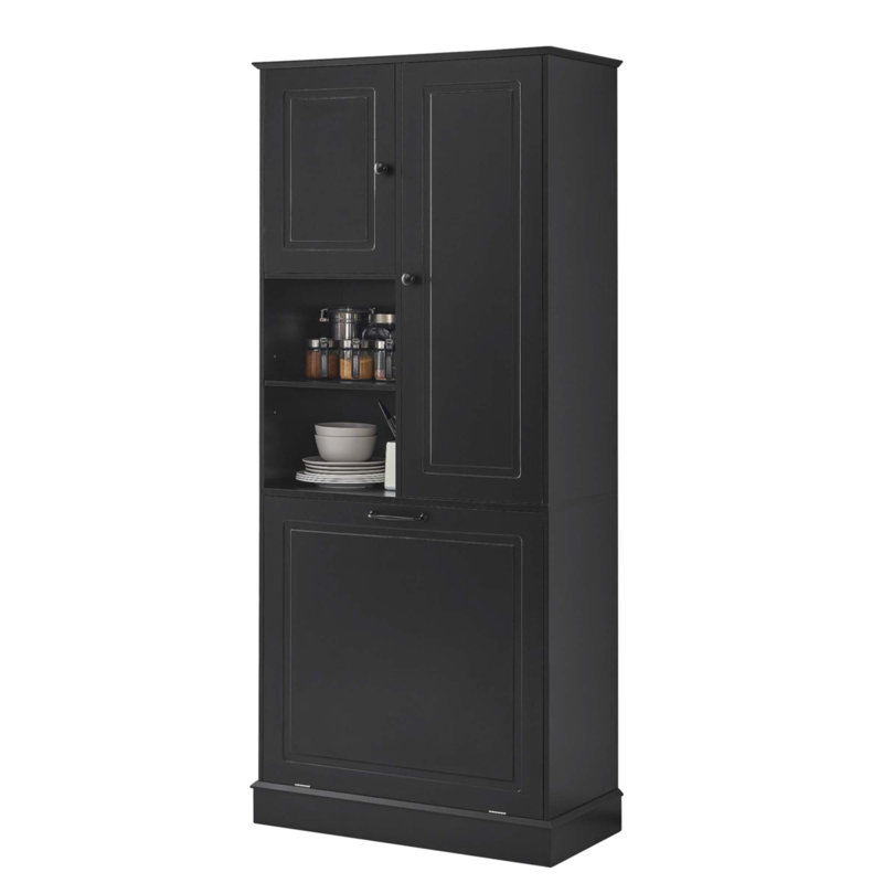 Grande armoire de rangement avec tablettes réglables, Noir