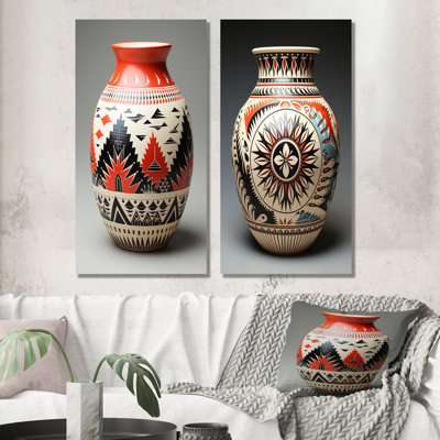 «Native Pueblo Pottery - Abstract Still Lifes», ensemble de 2 reproductions d'art mural
