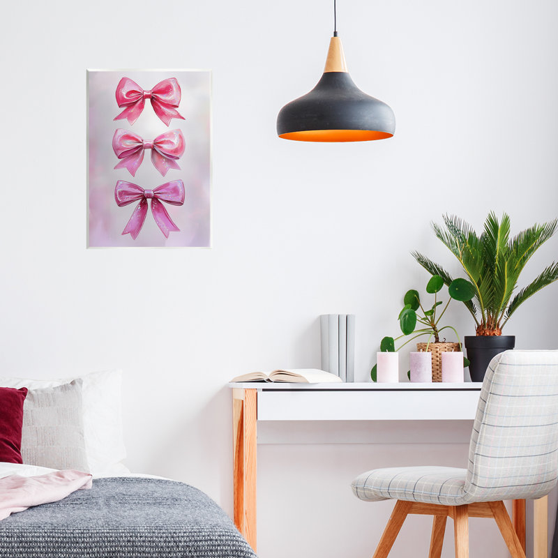 Plaque murale Blush and Satin Ribbons, design par Annabelle Hall, H 15 po x l 10 po