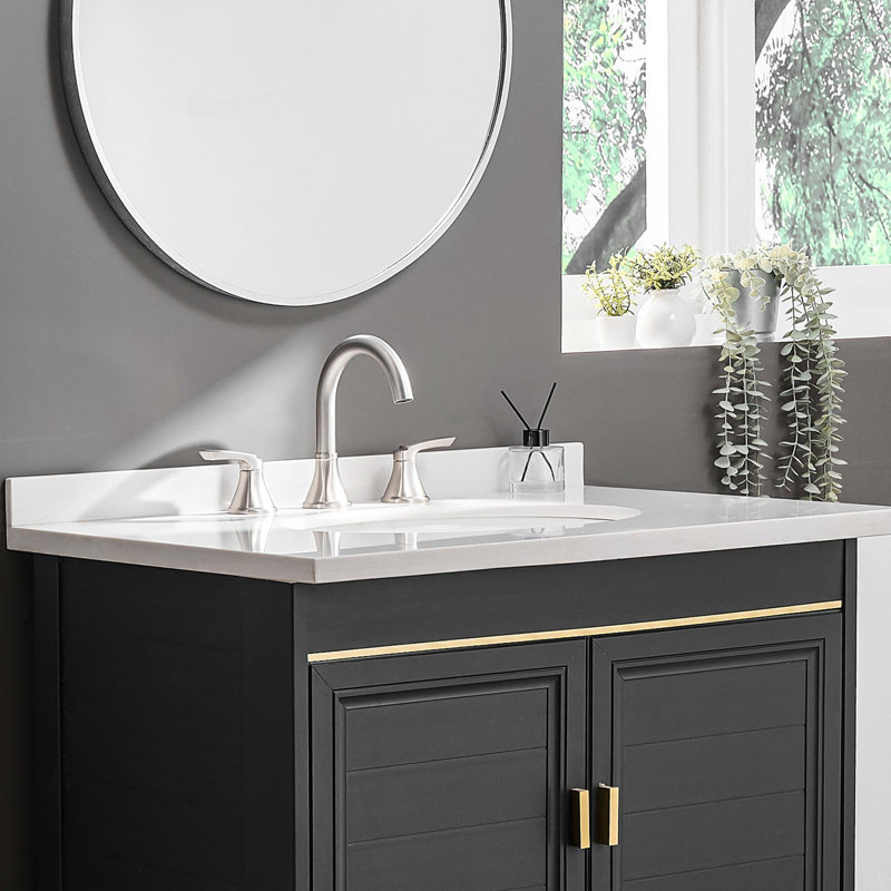 Bathroom Stainless Steel Faucets For Sink 3 Hole 8 Inch Widespread Bathroom Sink Faucet Double Lever Handle Faucet Bathroom Vanity Faucet Basin Mixer Tap Faucet With Pop-Up Drain
