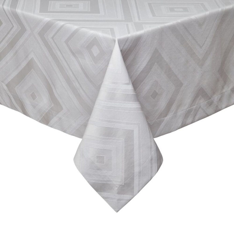 Brussels Geometric Tablecloth, Gray