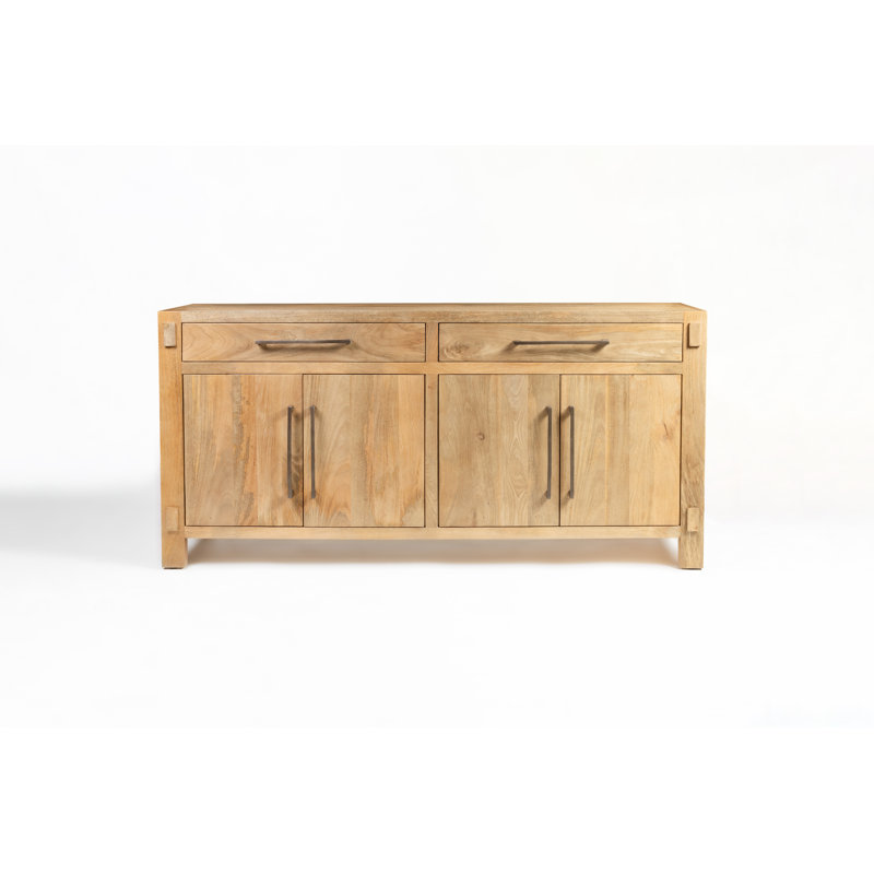 70'' Solid Wood Sideboard Cabinet — Fully Assembled 4-Door Sideboard | Large Dining Room Sideboard, Living Room Buffet Table, Entryway Console Cabinet