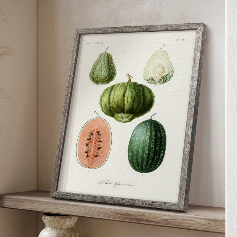 Reproduction encadrée de fruits et de légumes - bois massif, H 21 po x l 17 po