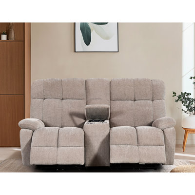Fauteuil inclinable motorisé 2 places, beige - lourd de 148,43 lb, tissu d'ameublement pour 2 personnes, moteur, 59,9 po Longue profondeur