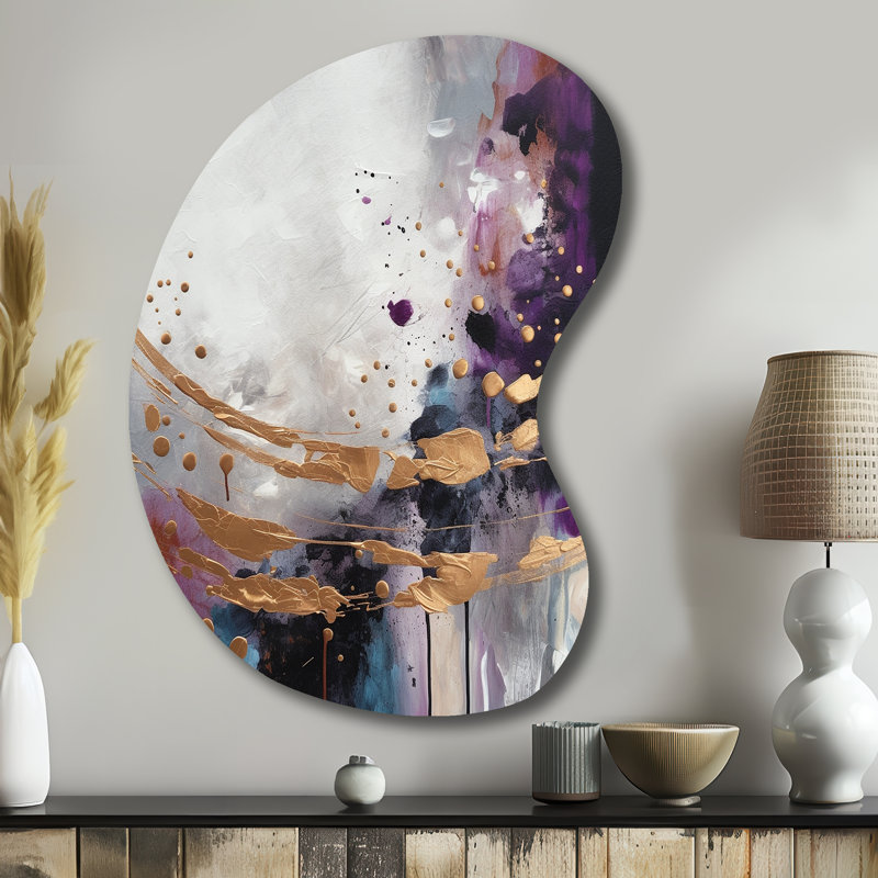 Maidstone - Forme unique en marbre abstrait, décoration murale asymétrique en métal, H 39 po x l 28 po