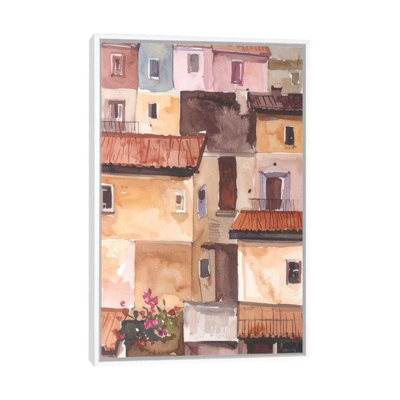 «Takes A Village I», reproduction d'art sur toile encadrée, 26 po x 18 po, Toile avec cadre, Blanc