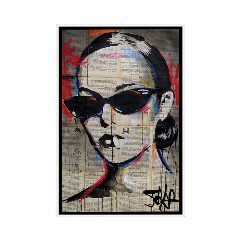 « Beatnik flair » par Loui Jover-impression d’art graphique, Toile blanche encadrée, Pas de tapis