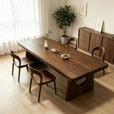 Rectangle Simple Solid Wood Dining Table Set