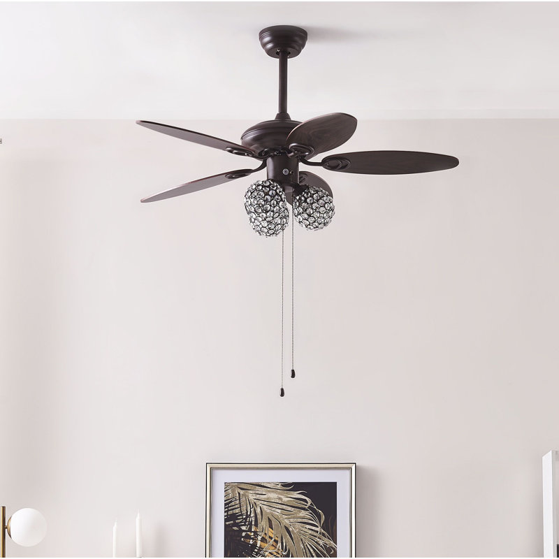 Thack 104cm Ceiling Fan with Light Kit, Dark Brown