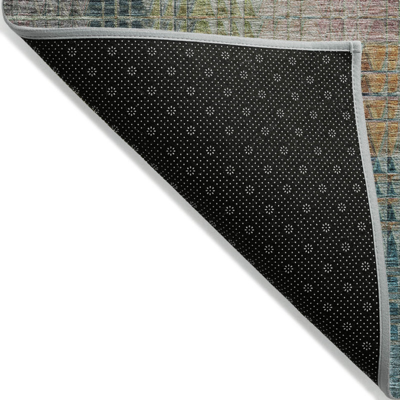 Tapis extérieur lavable abstrait vert doré et bleu sarcelle 3 pi x 5 pi