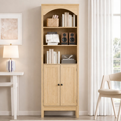 71.1" 3-Tier Bookcase with 2-Door Cabinet