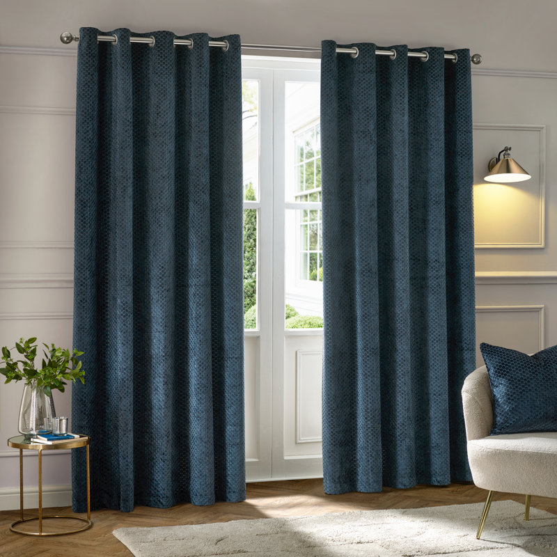 Neptune Room Darkening Curtain Pair, Navy, 229cm Width x 137cm Drop