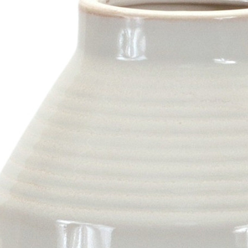 Anaiza White Terracotta Table Vase, 14.75" H x 6" W x 6" D
