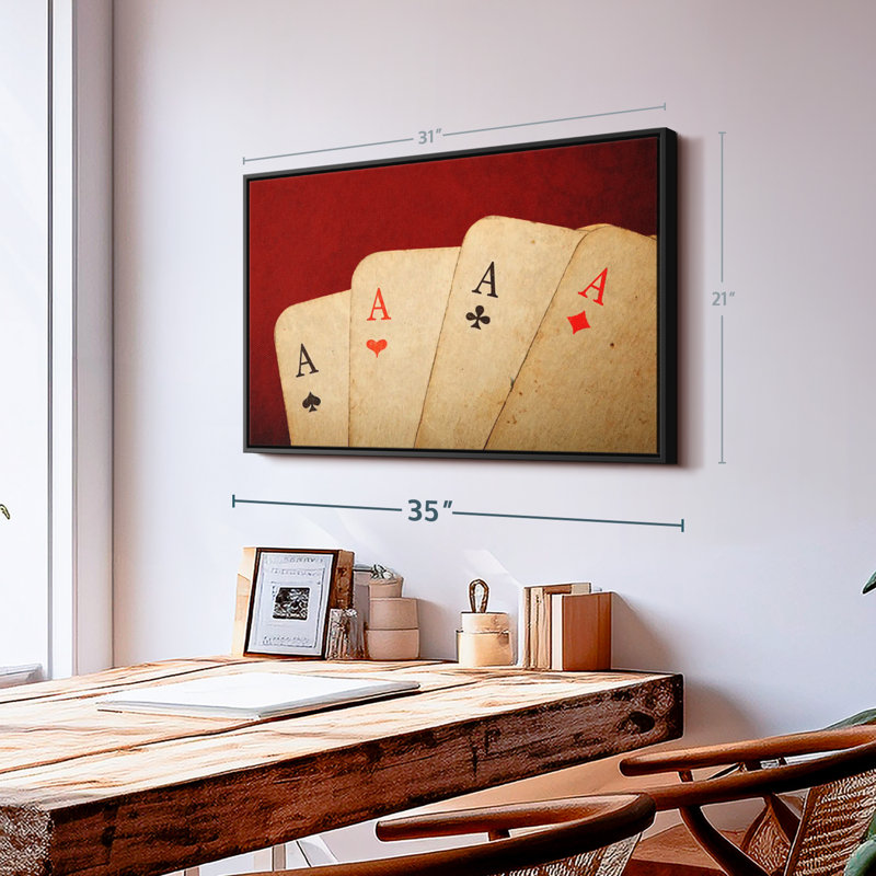 Impression sur toile Vintage Aces Poker, H 21 po x l 31 po