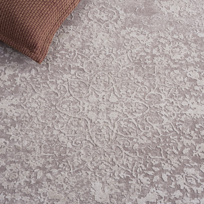 Tapis beige / crème Calidia, Rond 3 pi