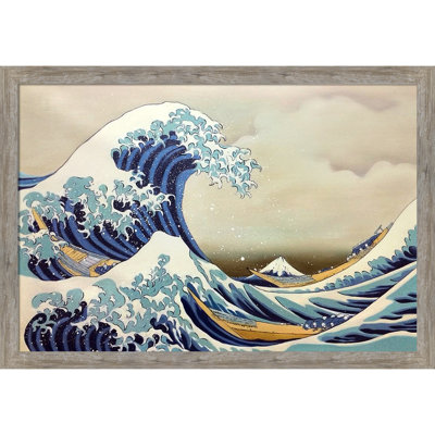 Reproduction d’art sur toile encadrée « The Great Wave off Kanagawa » par Katsushika Hokusai