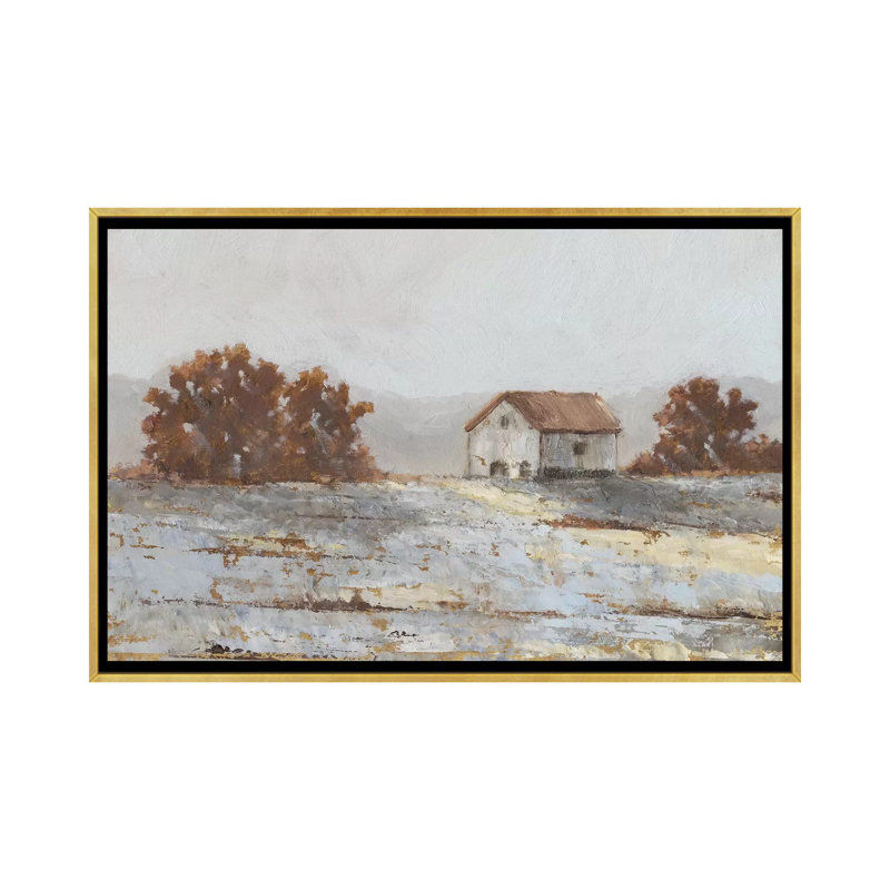 « Snow covered Hillside II » par Ethan Harper, reproduction d’art, H 18 po x l 26 po x P 1,5 po, Toile encadrée d'or