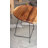 Tiya Counter-Height Stool – Solid Suar Wood Seat | Approximately 26” High | Natural Finish with Sturdy Metal Legs | Walnut Brown Barstool with Backrest