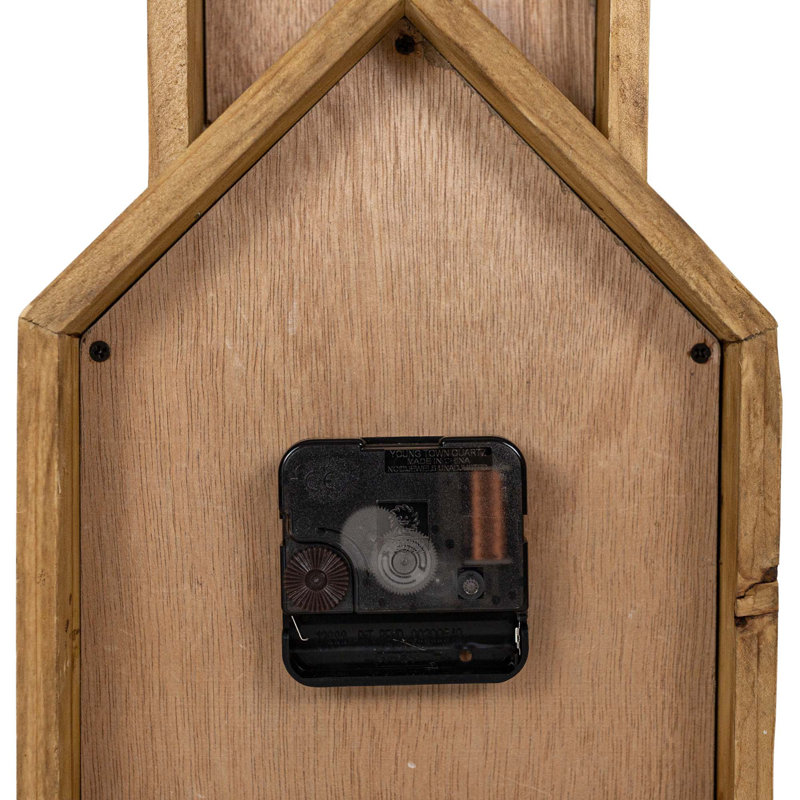 Horloge de table numérique en bois (chiffres avec 2 aiguilles et plus) en brun / transparent
