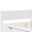 Lit de jour en bois pleine grandeur avec tablettes polyvalentes et bureau d'étude, système de rangement efficace blanc antique-672689447