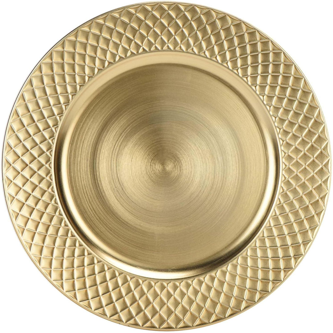 13 Inch Round Gold Charger Plates Set of 6, Wedding Party Table Decor