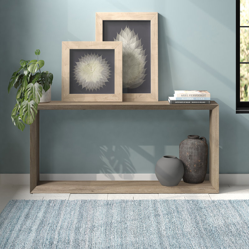 Amberg Console Table, Grey Oak, 30" H x 64" W x 11-5/8" D