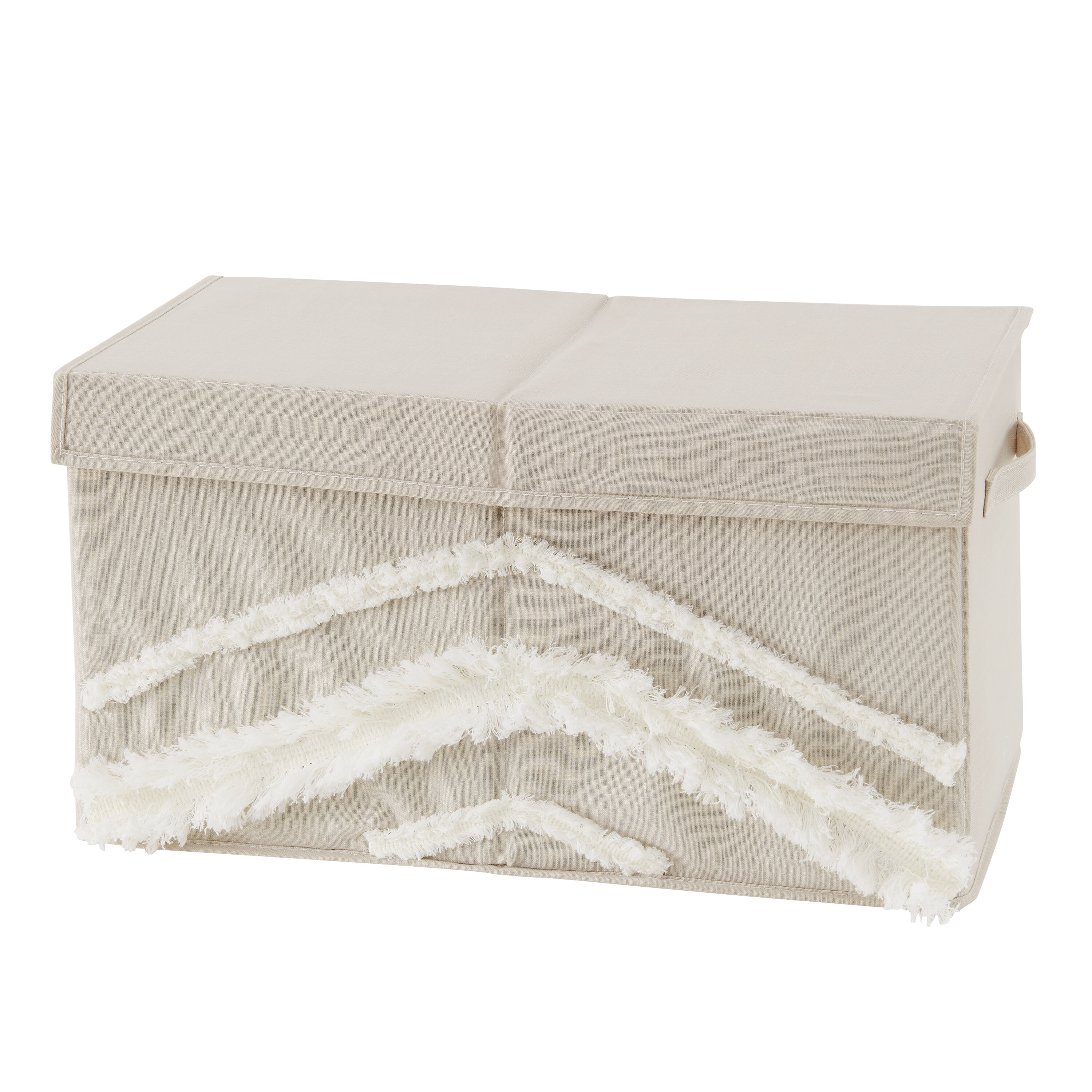 Sweet Jojo Designs Boho Fringe White and Grey Collection Fabric Toy Bin Storage