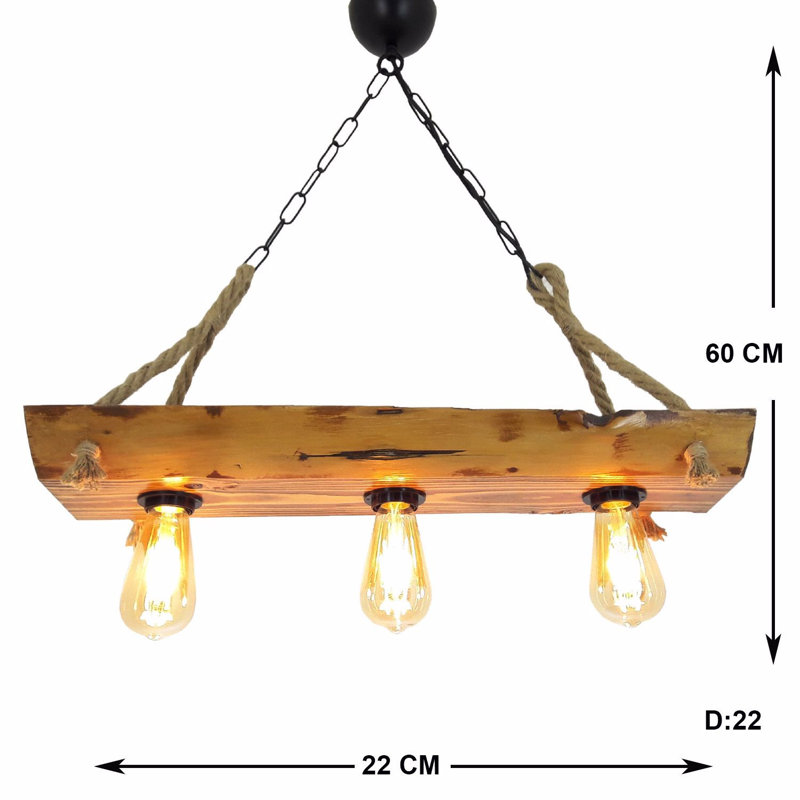 Lustre unique à 3 lumières Cason