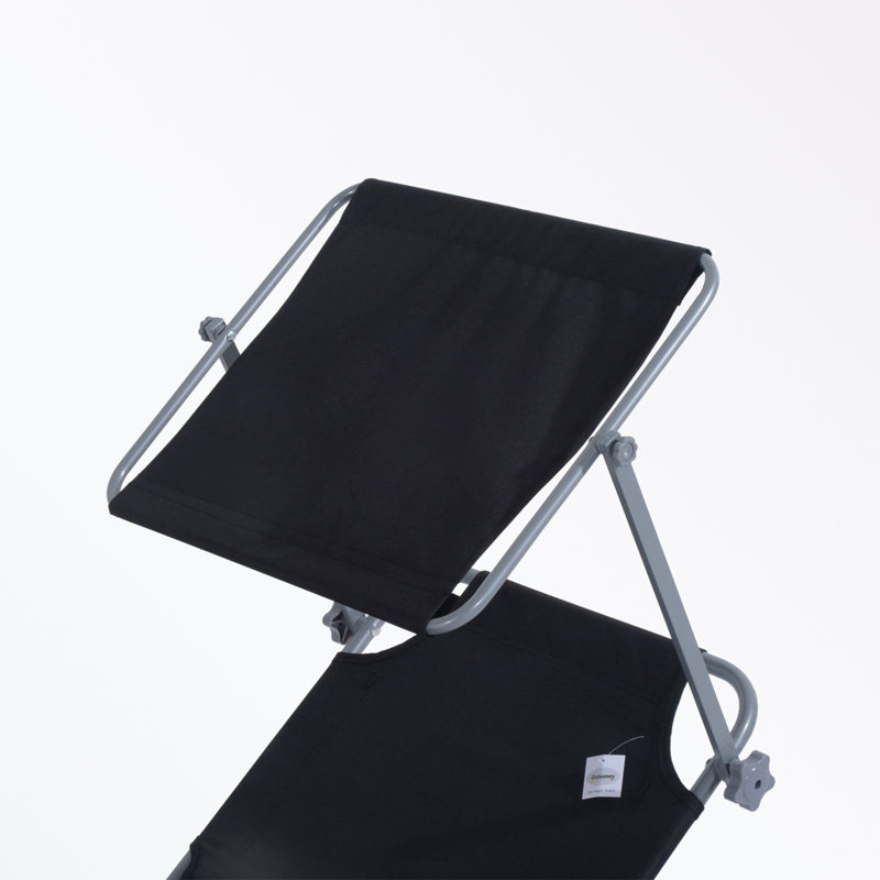 Chaise longue d'extérieur pliante avec abat-jour
