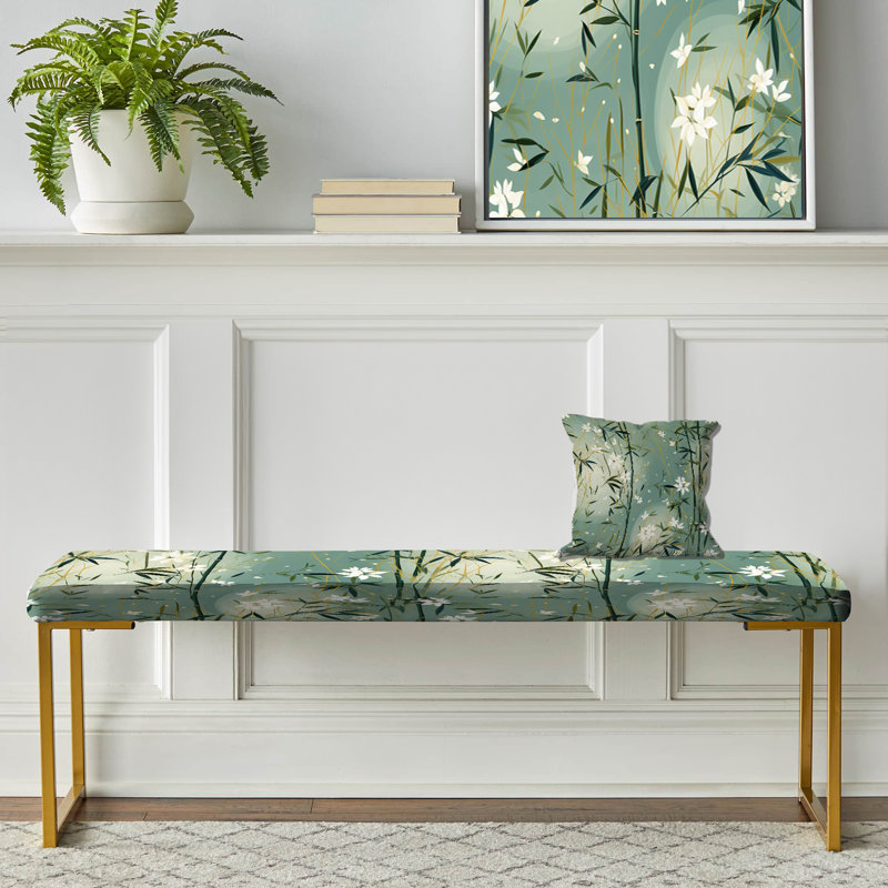 Bambou Zen Haven II - Banc oriental rembourré doré