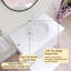 30 po Ensemble de meuble-lavabo simple sur pied Largeur avec lavabo vasque en céramique et comptoir blanc Carrara-113791483