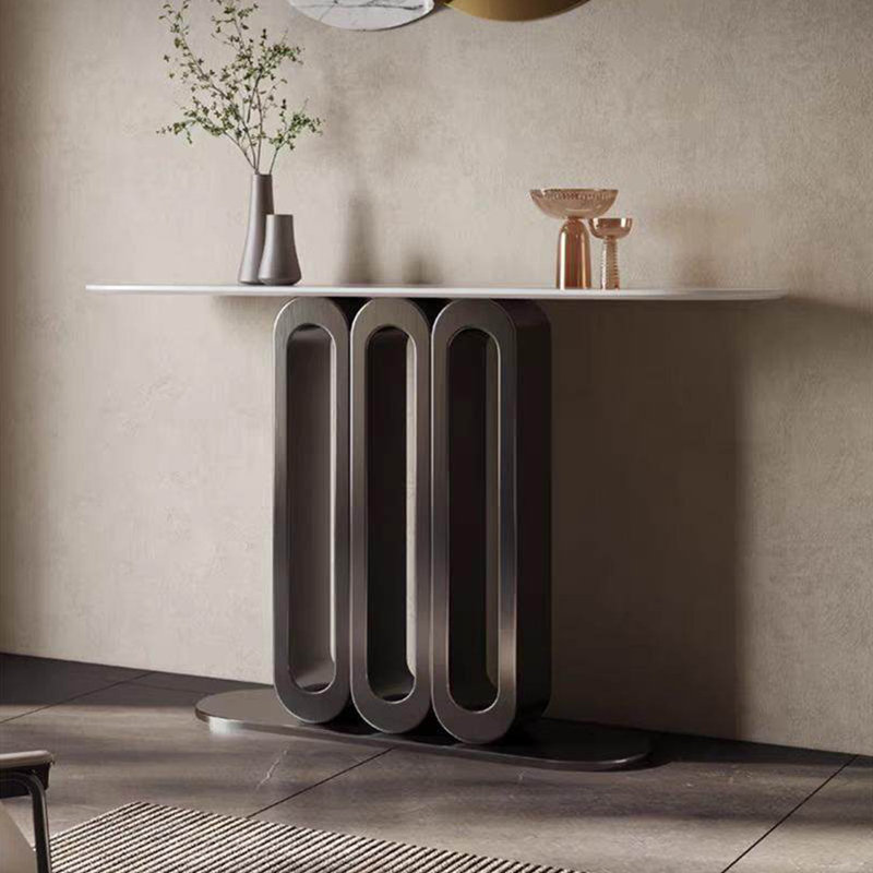 Console en pierre frittée de style italien, 33.4" H x 47.2" W x 13.7" D