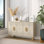 Console moderne, 47,2 x 29,0 x 11,6 pouces, couleur travertin | 100% panneau de particules enduit de mélamine, épaisseur: 0,7 pouce | Design scandinave, élégant et fonctionnel pour le salon ou le vestibule