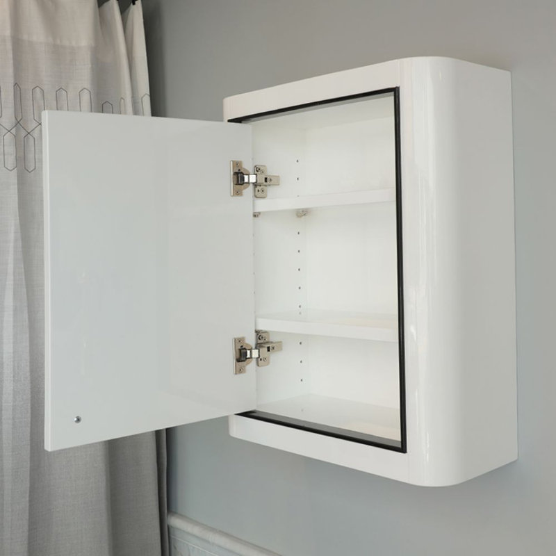 Lirico 18" W x 22" H Wall Mounted Cabinet, White (Black Trim)