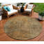 Tapis d'intérieur rond lavable abstrait beige et taupe 8 pi
