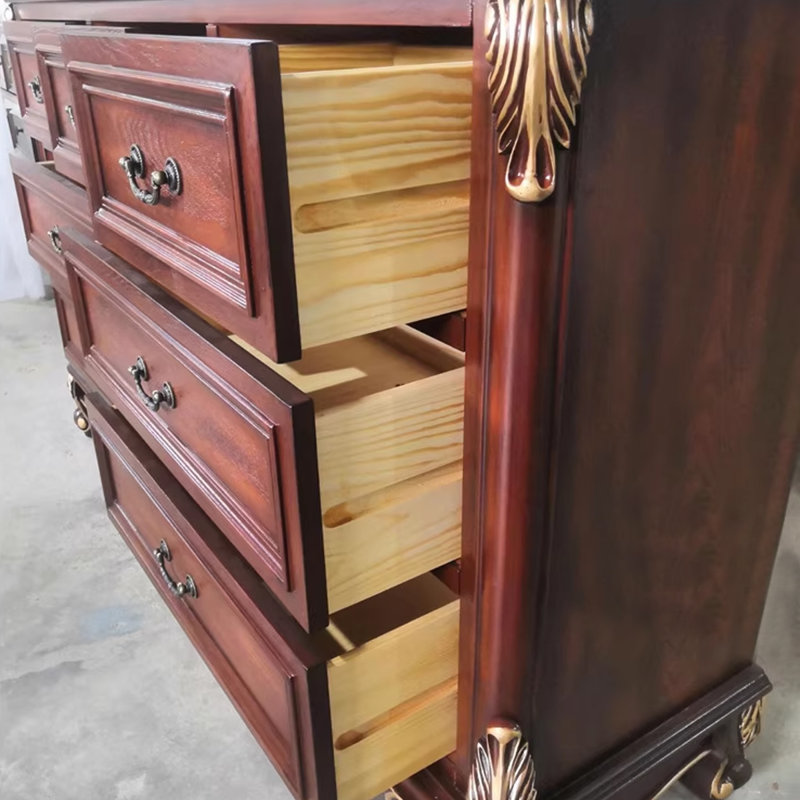 Brown Solid Wood Rectangular Dressers & Chests