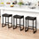 Tabouret de comptoir rembourré avec structure et repose-pieds en métal, tabouret de bar à hauteur de siège sans dossier