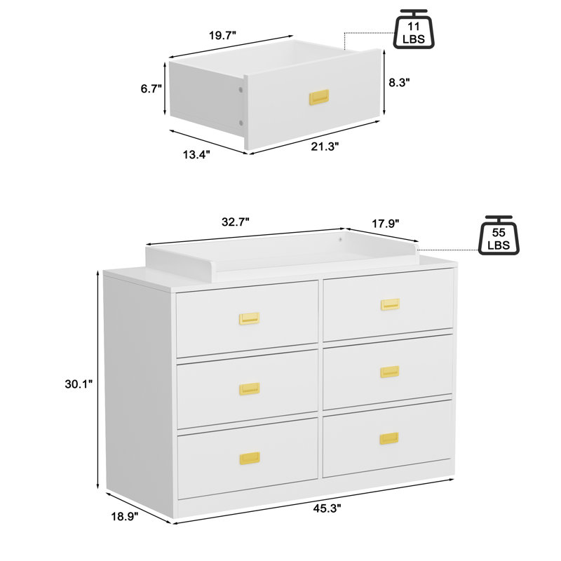 Sola Changing Table Dresser - Stylish & Functional