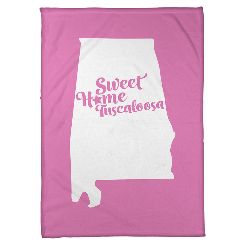 Jeté polaire tuscaloosa alabama, l 62,5 po x L 82,5 po, Rose