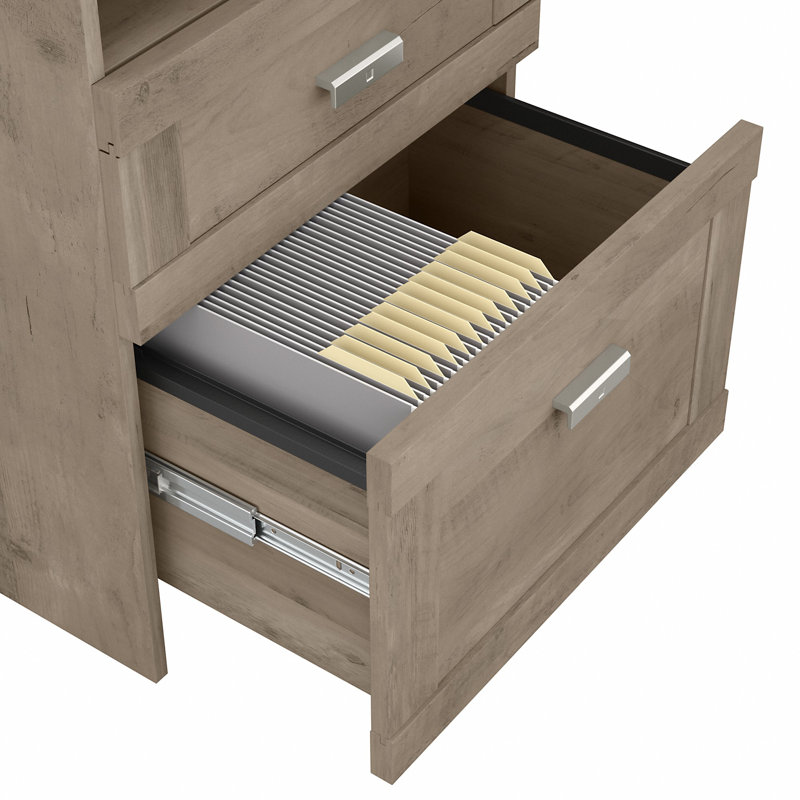 Ensemble de bureau de coin et chaise réversible Katia, Gris délavé