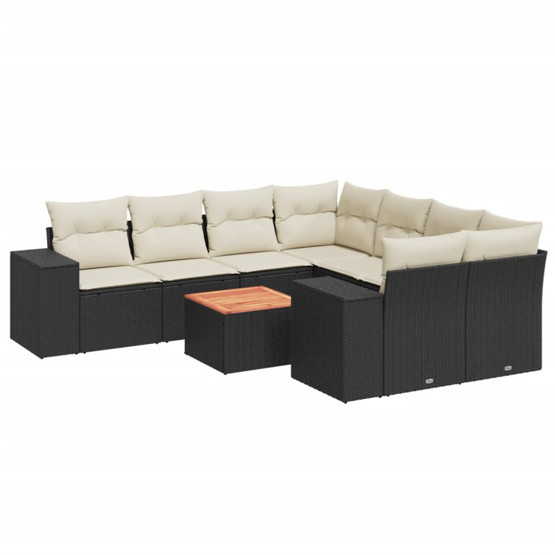 Ensemble de canapé modulaire en rotin PE 9 pièces Vidaxl