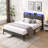 Mesum Fabric Upholstered Frame with LED Lights-1504691922