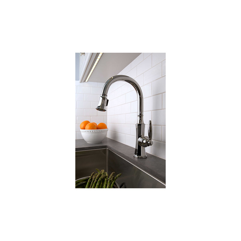 Metropole Single Handle Pull Down Kitchen Faucet, Uncoated Polished Brass (Living, non-returnable)