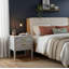 Table d'appoint 2 tiroirs avec station de charge, table de chevet moderne Mid-Century, 2 ports USB, 2 prises, gris