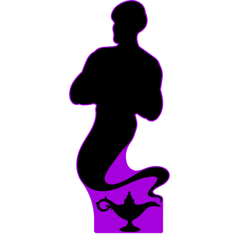 Genie Silhouette Purple and Black Cardboard Standup