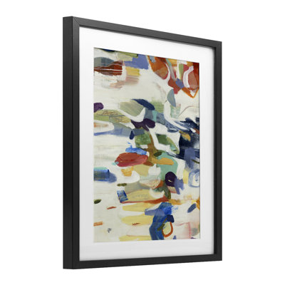 Primary Hued Abstraction Framed Print Under Glass, design by Lisa Ridgers